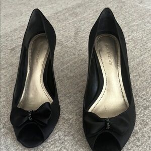 Ann Taylor Black Peep-Toe Heels